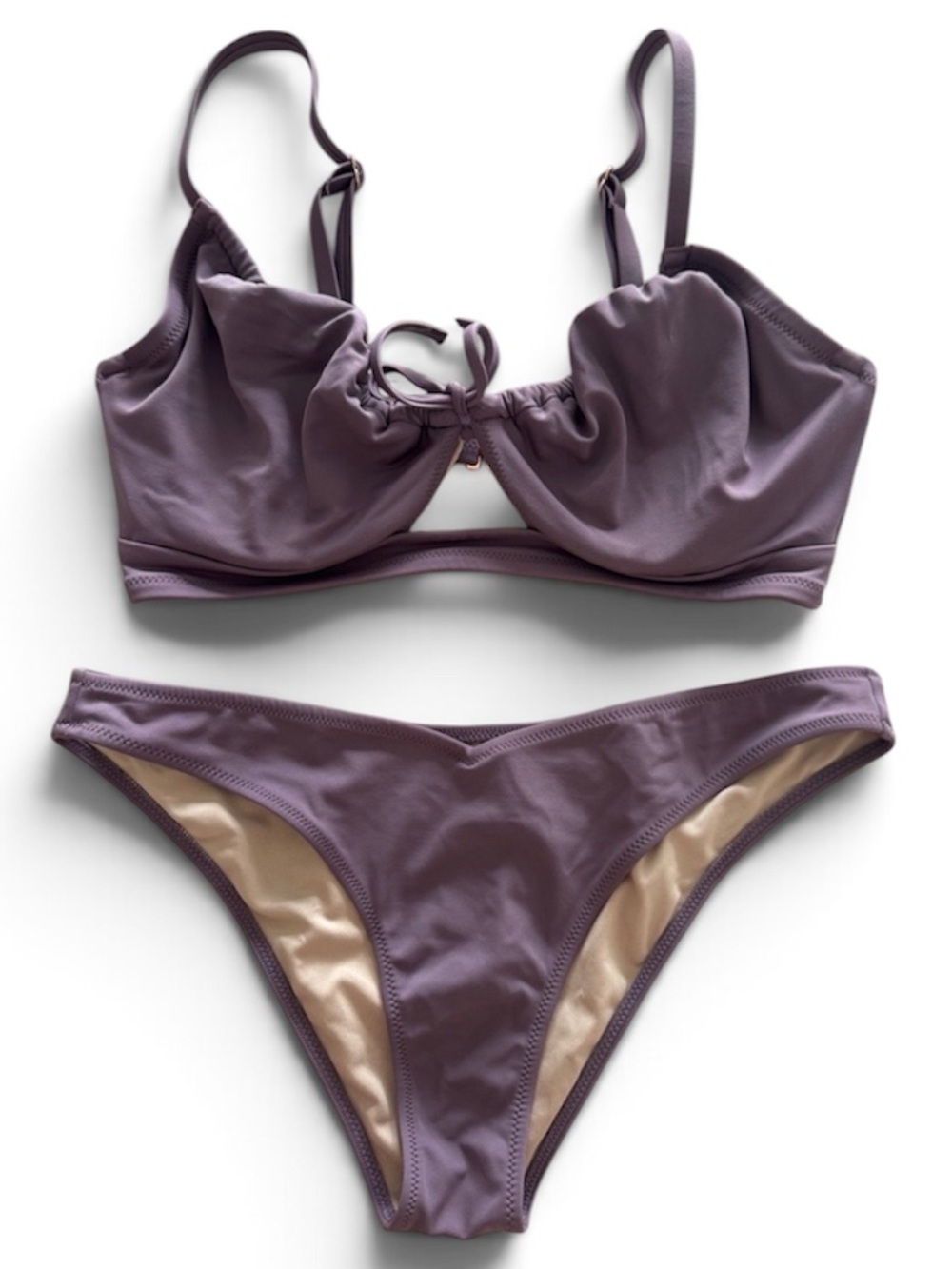 Shade & Shore Lavender Mauve Purple Underwire Two-Piece Matching Bikini Set